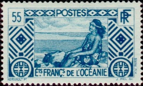 Stamp, Tahitian, French Colonies,  