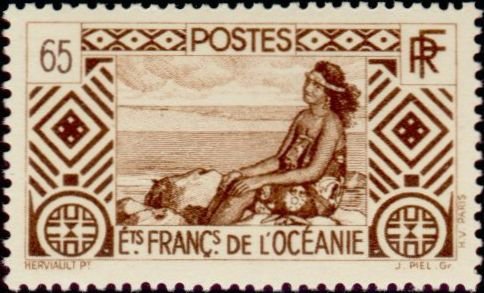 Stamp, Tahitian, French Colonies,  