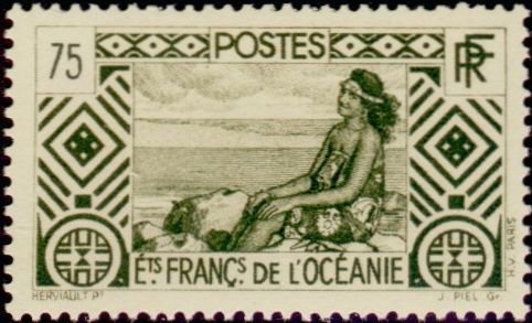 Stamp, Tahitian, French Colonies,  
