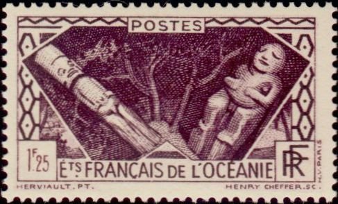 Stamp, Indigenous deities, French Colonies,  