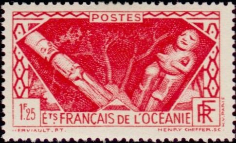 Stamp, Indigenous deities, French Colonies,  