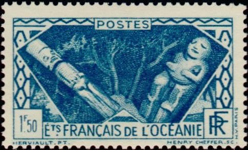 Stamp, Indigenous deities, French Colonies,  