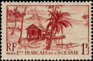 Stamp, Cabanne fishing, French Colonies,  