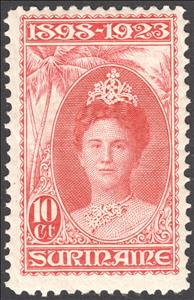Stamp, Queen Wilhelmina, Suriname,  
