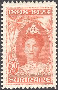 Stamp, Queen Wilhelmina, Suriname,  
