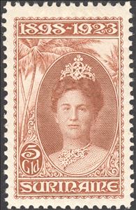 Stamp, Queen Wilhelmina, Suriname,  