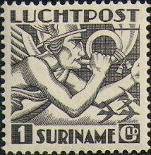 Stamp, Allegory of Flight, Suriname,  
