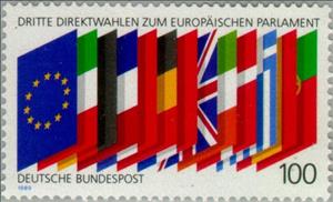 Stamp, Elections European parliament, Germany, Federal Republic,  , Special Occasions, Flags, European Union, Elections