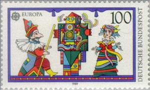 Stamp, Puppets, Germany, Federal Republic,  , Postal Services, Postal Unions, C.E.P.T., Europe