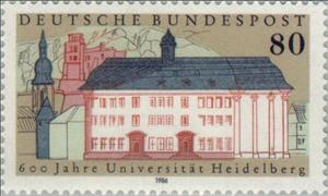Stamp, University Heidelberg, Germany, Federal Republic,  , Education, Universities, Buildings, Anniversaries and Jubilees