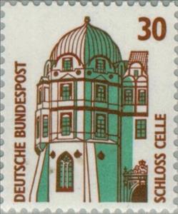 Stamp, Corner tower of Celle castle, Germany, Federal Republic,  , Towers, Buildings