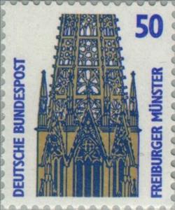 Stamp, Tower of the Freiburg Minster, Germany, Federal Republic,  , Towers, Buildings, Churches - Cathedrals - Basilicas - Chapels