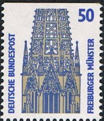 Stamp, Tower of the Freiburg Minster, Germany, Federal Republic,  
