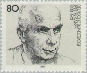 Stamp, Kaiser, Jakob, Germany, Federal Republic,  , Famous People, Commemoration, Politicians