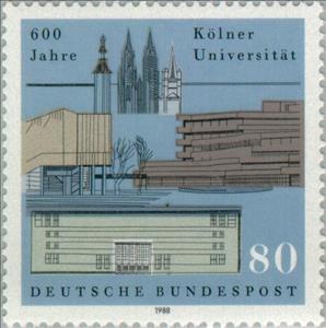 Stamp, University of Cologne, Germany, Federal Republic,  , Education, Universities, Buildings, Anniversaries and Jubilees