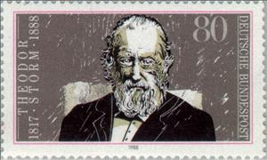 Stamp, Storm, Theodor, Germany, Federal Republic,  , Famous People, Commemoration, Literary People (Poets and Writers)