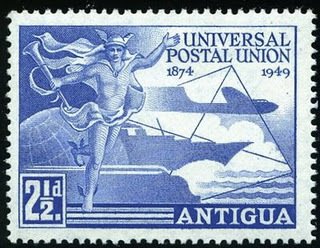 Stamp, 75th Anniversary of U.P.U. (Universal Postal Union), Antigua and Barbuda,  , Aviation, Aircrafts