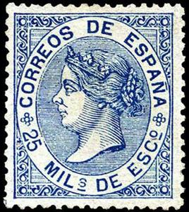 Stamp, Queen Isabel II, Spain,  , Queens