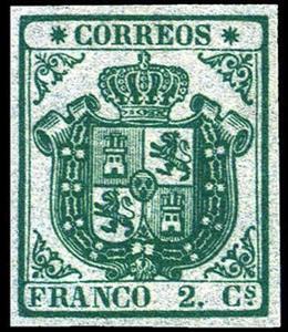 Stamp, Coat of Arms, Spain,  , Coats of Arms, Crowns and Coronets