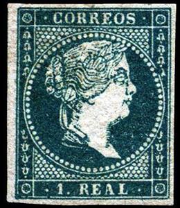 Stamp, Queen Isabel II, Spain,  
