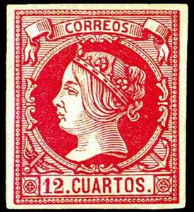 Stamp, Queen Isabel II, Spain,  