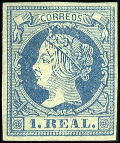 Stamp, Queen Isabel II, Spain,  