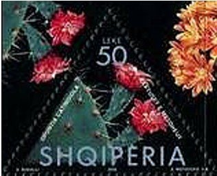 Stamp, Opuntia catingiola, Albania,  , Cacti, Triangle Stamps