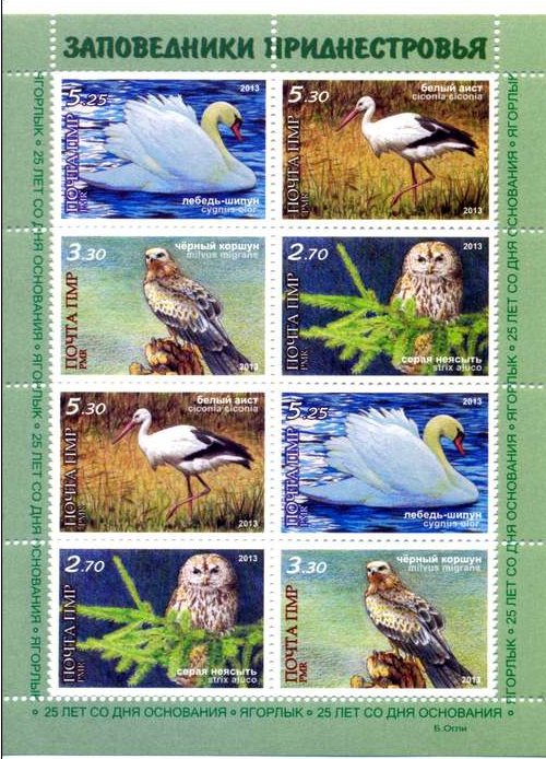 Mini sheet of 8, Birds