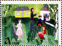 Children Painting by Lyuda Lavrikova