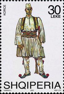 Stamp, Korce, Albania,  , Suits and Costumes