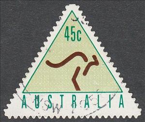 Stamp, Light Green, Australia,  , Triangle Stamps