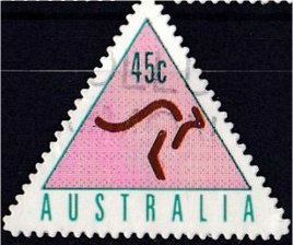 Stamp, Dark Pink, Australia,  , Triangle Stamps