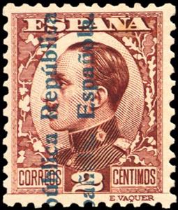 Stamp, King Alfonso XIII, overprint, Spain,  , Kings