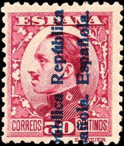 Stamp, King Alfonso XIII, overprint, Spain,  , Heads of State, Kings