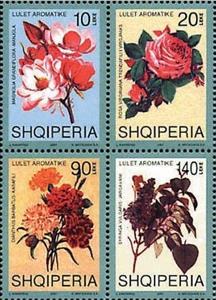 Se-tenant, Tenant of 2798-2801, Albania,  , Flowers