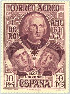 Stamp, Discovery of America, Spain,  , Famous People, Explorers