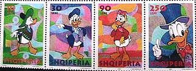Stamp, Stripe of 2736-39, Albania,  , Cartoons, Comics