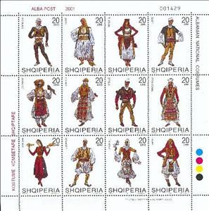 Mini Sheet, Costumes of the Regions, Albania,  , Suits and Costumes