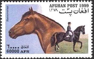 Stamp, Hannoverian (Equus ferus caballus), Afghanistan,  