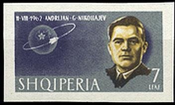 Stamp, Andrijan Nikolajew, Albania,  , Astronauts