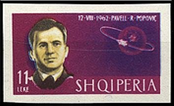 Stamp, Pawel Popowitsch, Albania,  , Astronauts