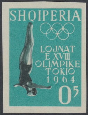 Stamp, High Diving, Albania,  , Sport, Olympic Games