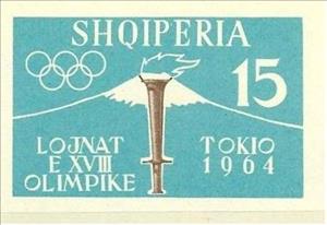 Stamp, Olympic Torch, Mt. Fuji, Albania,  , Sport, Olympic Games