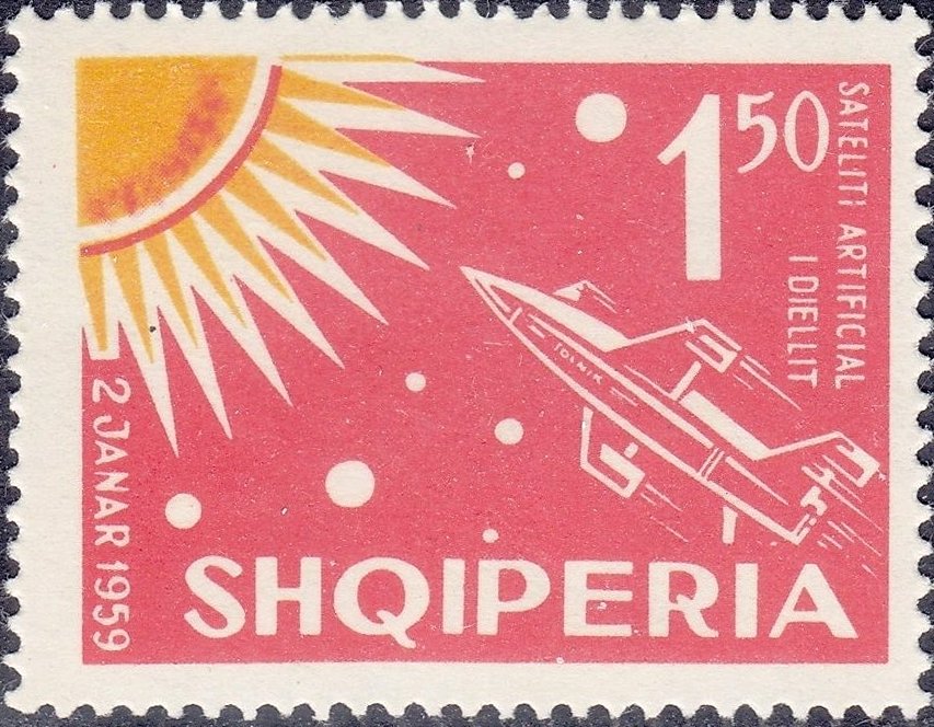 Stylized rocket plane and stylized sun