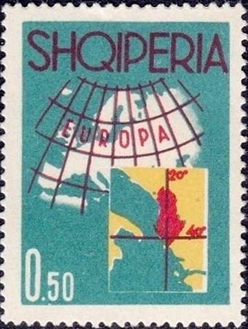 Map of Europe with Albania