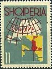 Map of Europe with Albania