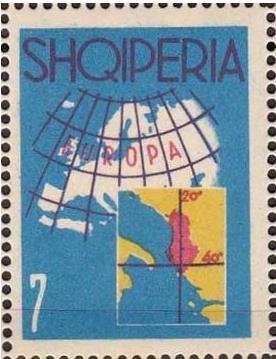Map of Europe with Albania