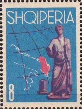 Head of an Apollo; Adria map with Albania
