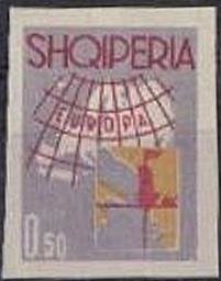 Stamp, Map of Europe with Albania, Albania,  , Maps, Europe