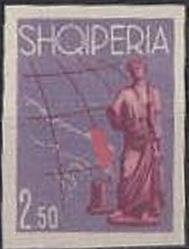Stamp, Head of an Apollo; Adria map with Albania, Albania,  , Sculptures, Maps, Europe, Gods and goddesses, Statues, Art